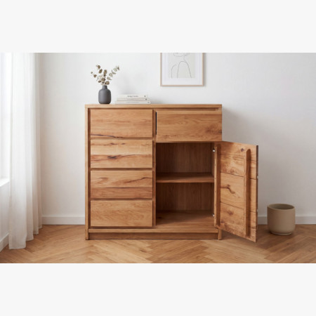 Tömör tölgyfa komód tölgyből – szélesség 88,5 cm, magasság 97,5 cm