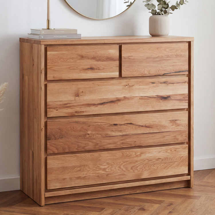 Tömör tölgy komód tölgyből – szélesség 88,5 cm , magasság 97,5 cm