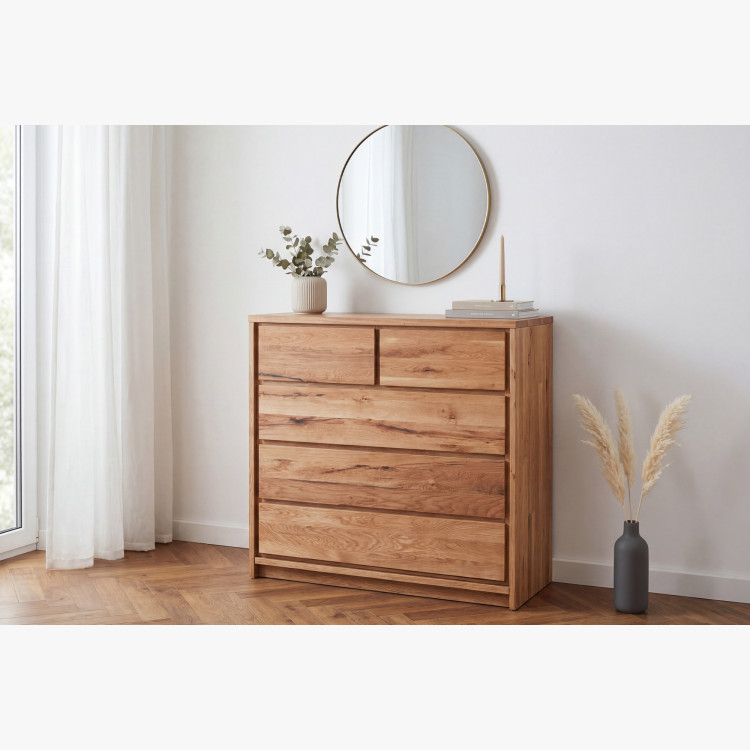 Tömör tölgy komód tölgyből – szélesség 88,5 cm , magasság 97,5 cm