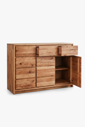 Masszív komód vad tölgyfából – 3 ajtó és 3 fiók, szélesség 130 cm 2