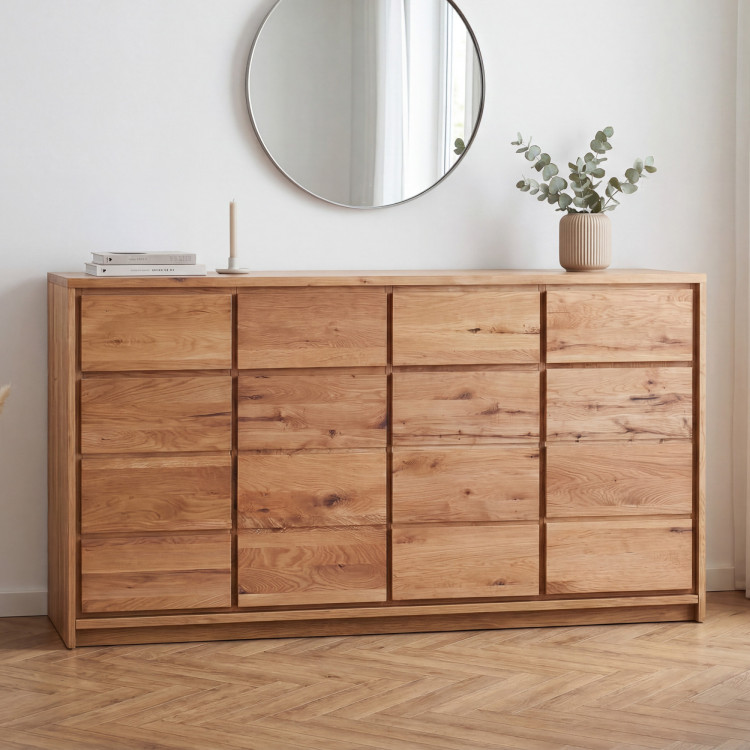 Széles tölgyfa komód tölgyfából – szélesség 171,5 cm