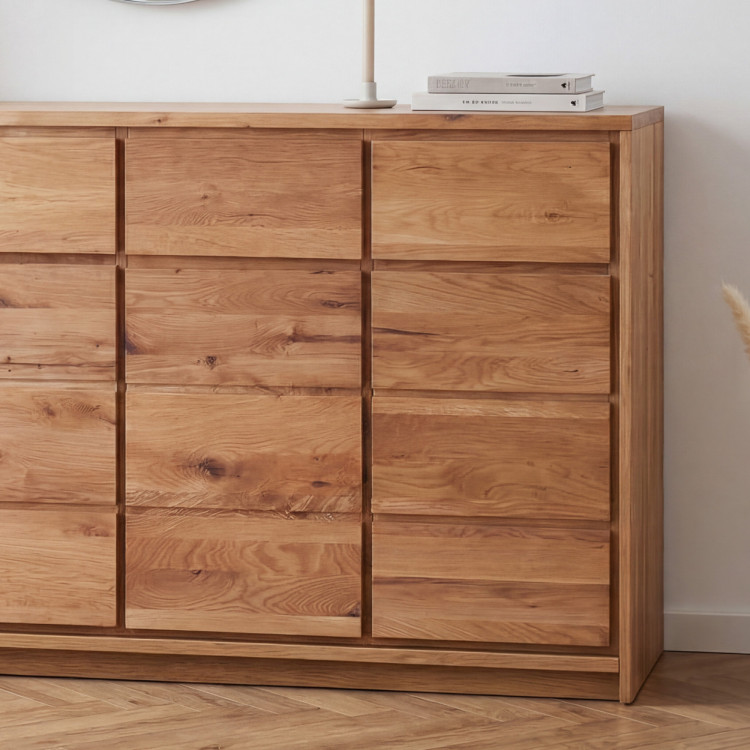 Széles tölgyfa komód tölgyfából – szélesség 171,5 cm