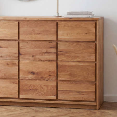 Széles tölgyfa komód tölgyfából – szélesség 171,5 cm