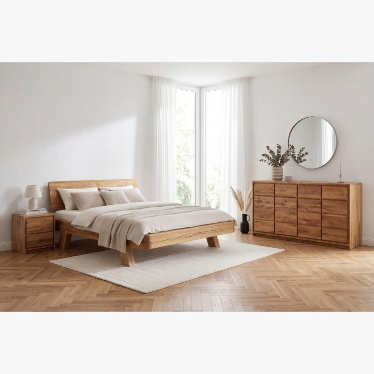 Széles tölgyfa komód tölgyfából – szélesség 171,5 cm