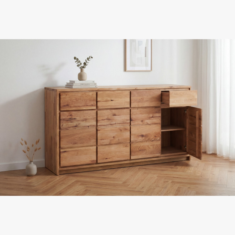 Széles tölgyfa komód tölgyfából – szélesség 171,5 cm