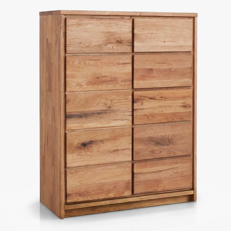 Magas tölgyfa komód tölgyből – ajtók és 5 fiók