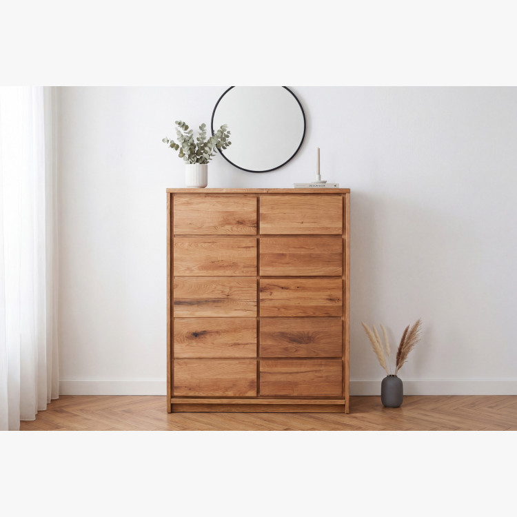 Magas tölgyfa komód tölgyből – ajtók és 5 fiók