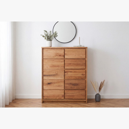 Magas tölgyfa komód tölgyből – ajtók és 5 fiók