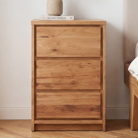 Tölgy éjjeli szekrény tölgyből – 3 fiók