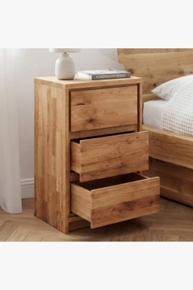 Tölgy éjjeli szekrény tölgyből – 3 fiók 2