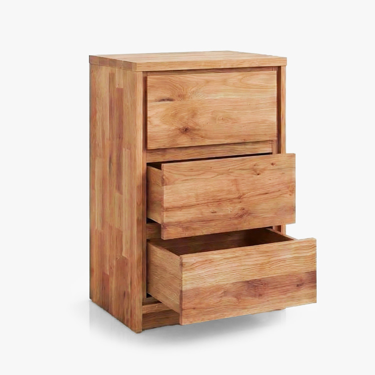 Tölgy éjjeli szekrény tölgyből – 3 fiók