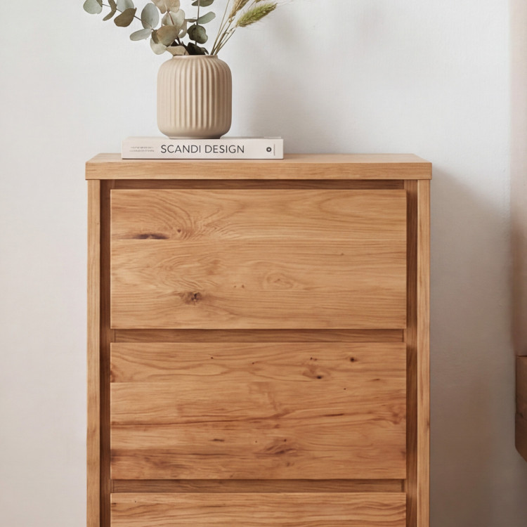 Tölgy éjjeli szekrény tölgyből – 3 fiók