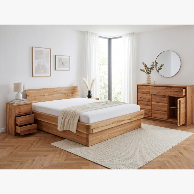 Tölgy éjjeli szekrény tölgyből – 3 fiók