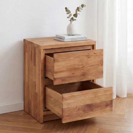 Tölgy éjjeliszekrény – 2 fiók