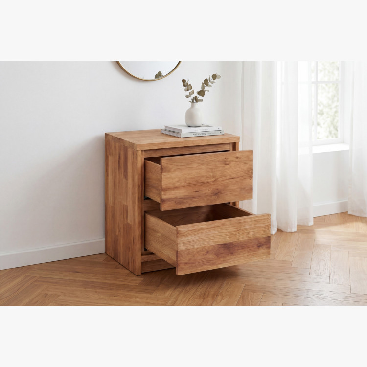 Tölgy éjjeliszekrény – 2 fiók