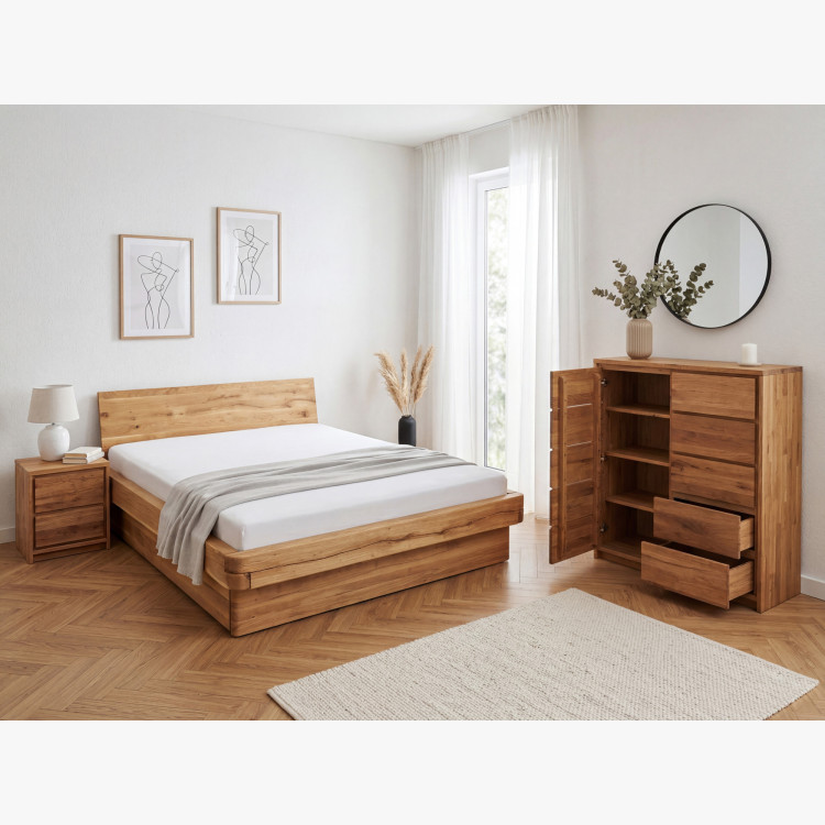 Tölgy éjjeliszekrény – 2 fiók