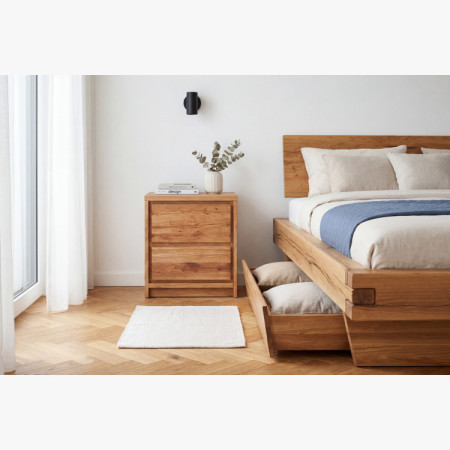 Tölgy éjjeliszekrény – 2 fiók