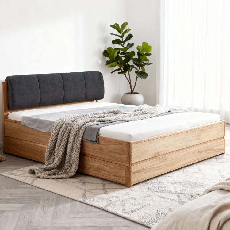 Ágy 180 cm tárolóval, Helsinki Olaj