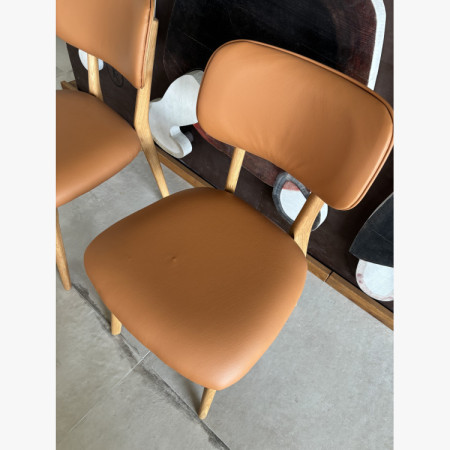 Tölgyfa bőrszék Benjamin – kínálatban két darabos szett, outlet