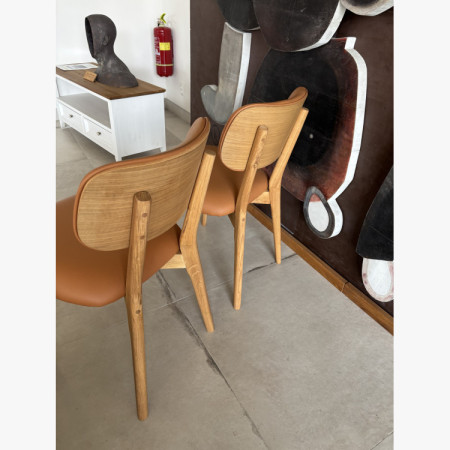 Tölgyfa bőrszék Benjamin – kínálatban két darabos szett, outlet