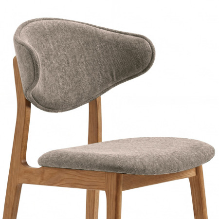 Kárpitozott étkezőszék tölgy lábakkal – taupe színű