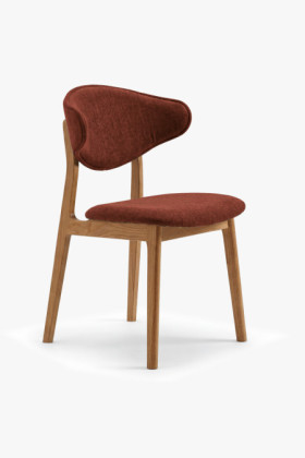 Kárpitozott étkezőszék terakotta Mistral szövet, tölgyfa lábbal