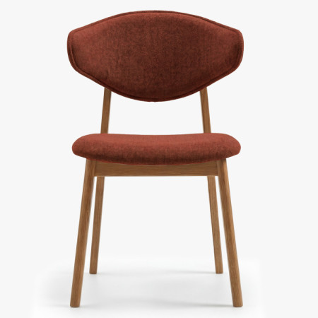 Kárpitozott étkezőszék tölgyfa lábakkal – terrakotta színű