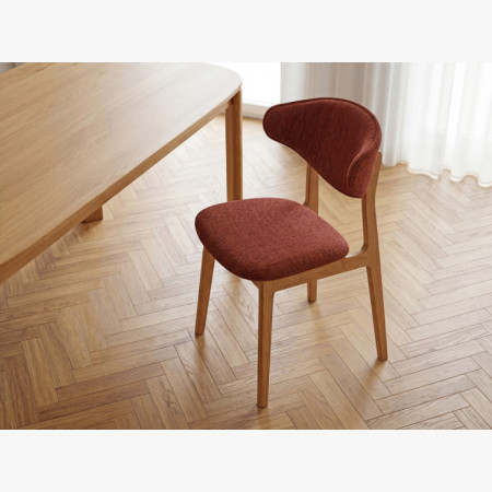 Kárpitozott étkezőszék tölgyfa lábakkal – terrakotta színű