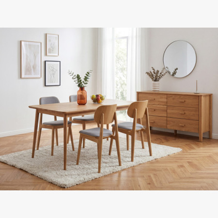 Tömör tölgy étkezőasztal Eko 140 x 90 cm