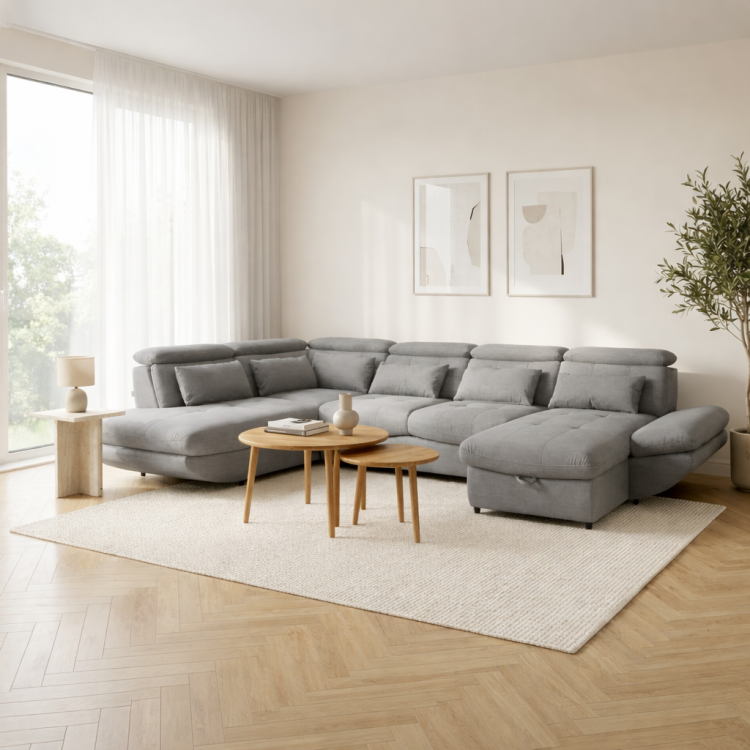 U-alakú ülőgarnitúra ággyá alakítható Park