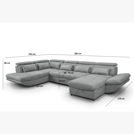 U-alakú ülőgarnitúra ággyá alakítható Park