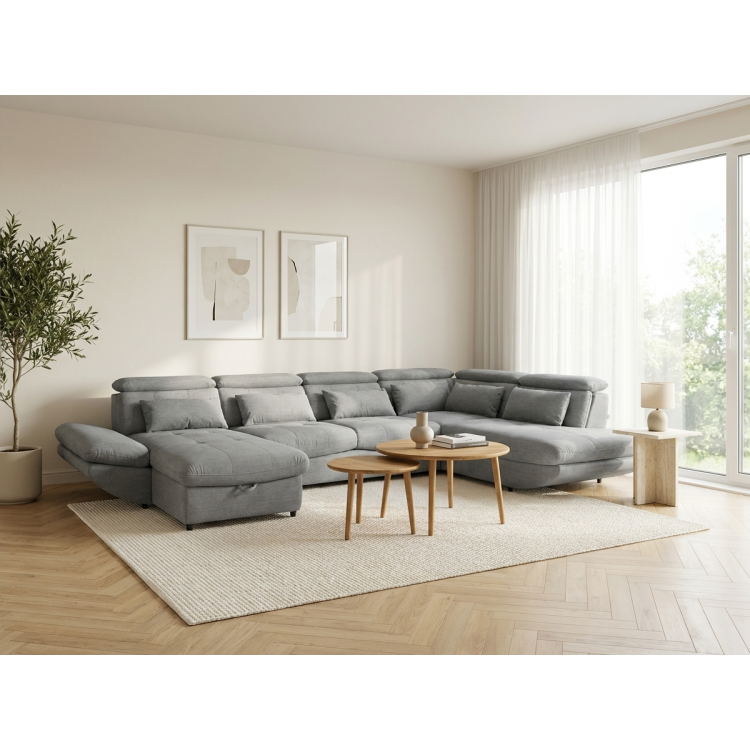 U-alakú ülőgarnitúra ágyfunkcióval Park - hosszabb oldala jobbra