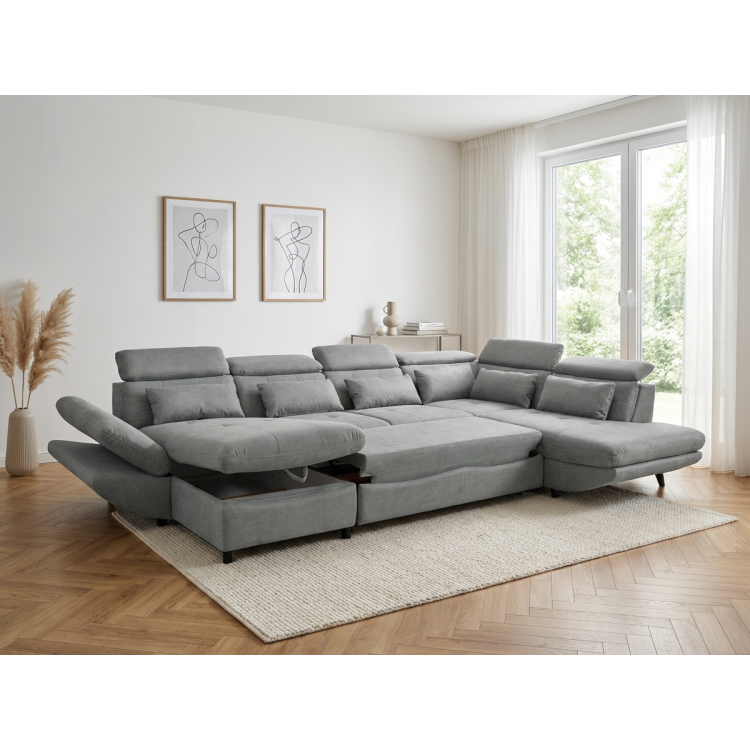 U-alakú ülőgarnitúra ágyfunkcióval Park - hosszabb oldala jobbra