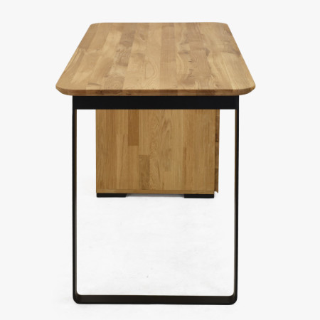 Tölgyfa íróasztal Albero 140x65 cm – tömör tölgy, fém lábak