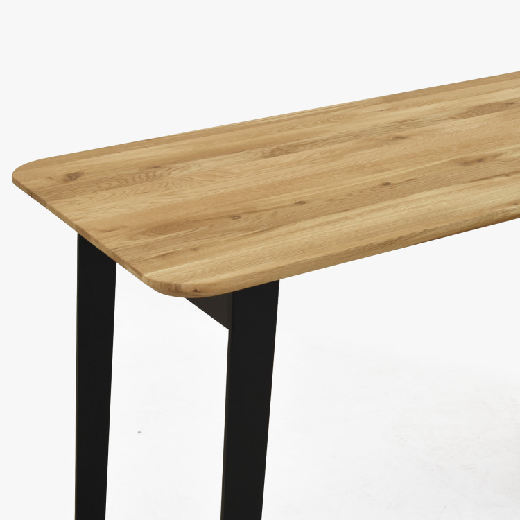 Tölgyfa íróasztal Albero 140x65 cm – tömör tölgy, fém lábak