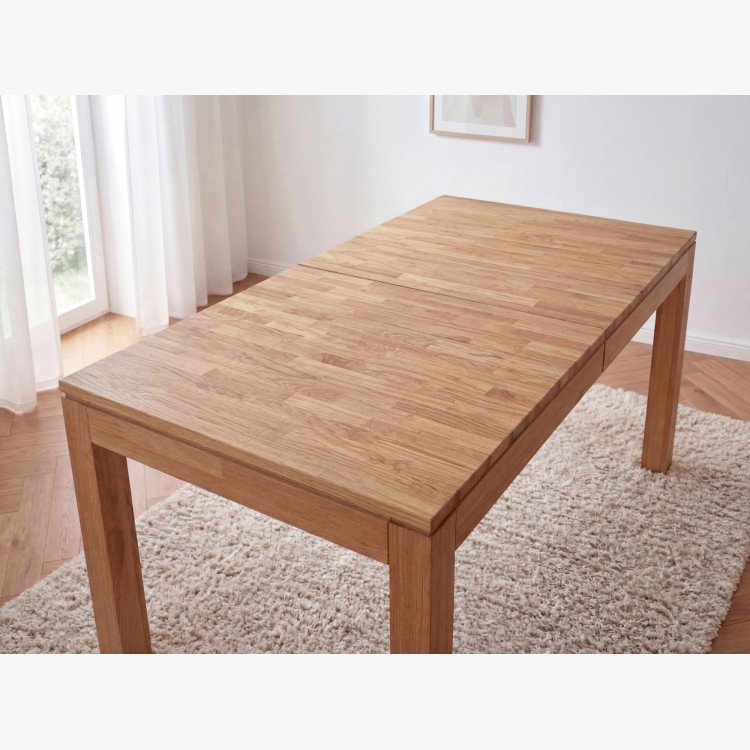 Tömör tölgyfa kihúzható asztal Matuš 140 x 90 cm + 80 cm bővítés