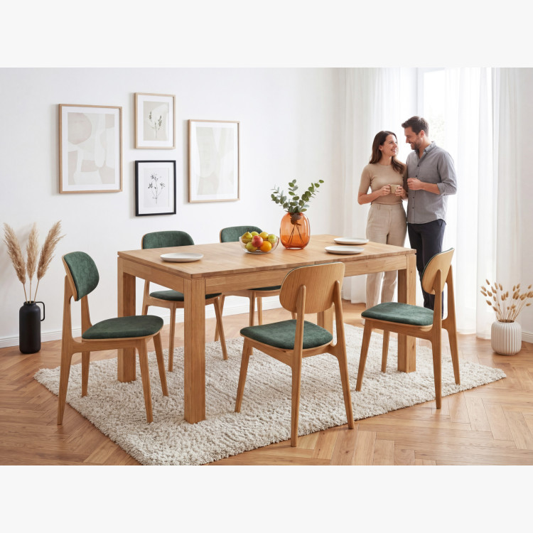 Tömör tölgyfa kihúzható asztal Matuš 140 x 90 cm + 80 cm bővítés