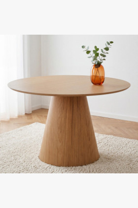 Kerek étkezőasztal 120 cm natúr tölgy furnér matt lakk felülettel
