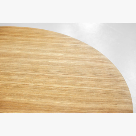 Kerek étkezőasztal 120 cm kúpos lábbal – tölgy furnér natúr