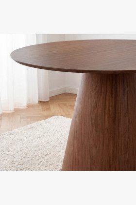 Kerek asztal kúpos lábon 120 cm – tölgy bordó-dió 2