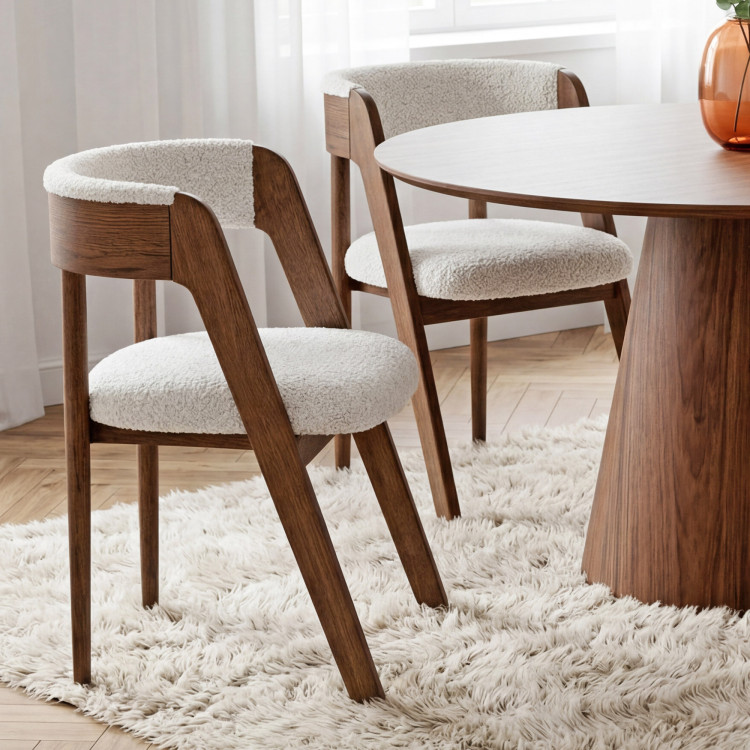 Kerek asztal kúpos lábon 120 cm – tölgy bordó-dió