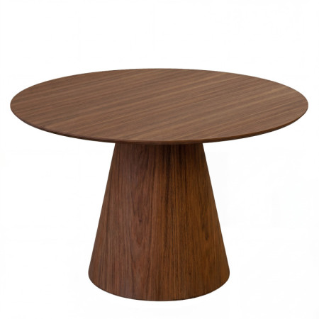 Kerek asztal kúpos lábon 120 cm – tölgy bordó-dió