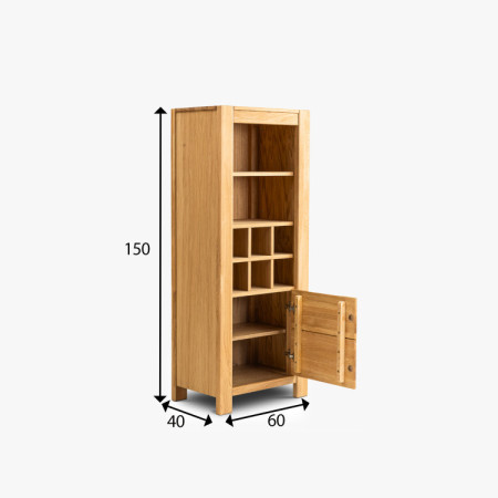 Tölgyfa borállvány Napoleon 150×60×40 cm