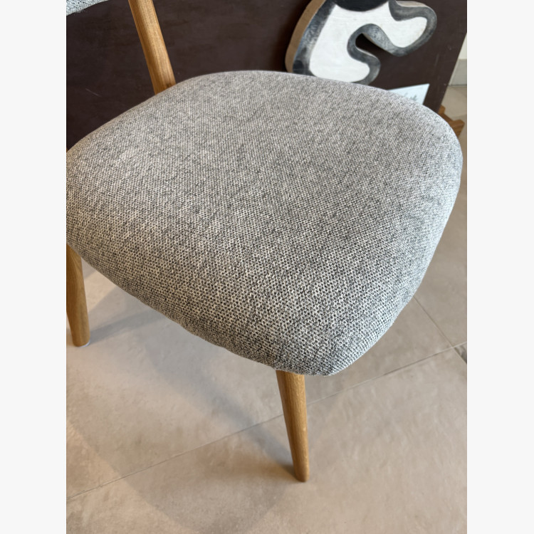 Tölgyfa kárpitozott szék - szürke szín outlet, sérült furnér