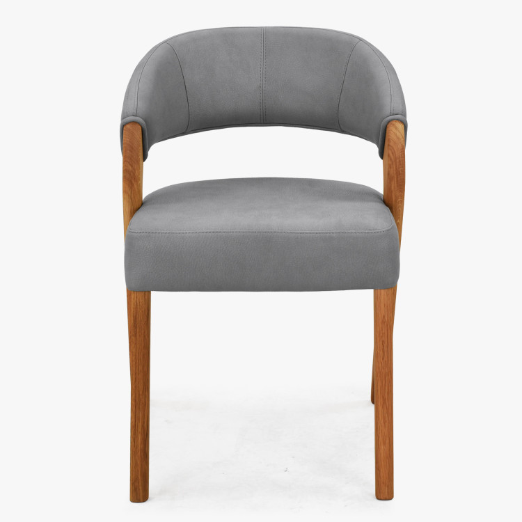 Designos luxus szék - tölgy, Almondo - világosszürke