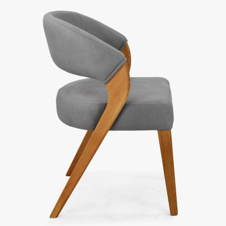 Designos luxus szék - tölgy, Almondo - világosszürke