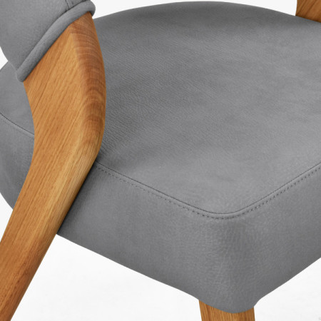 Designos luxus szék - tölgy, Almondo - világosszürke