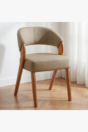 Luxus design szék - tölgy, Almondo - bézs homokszínű 2