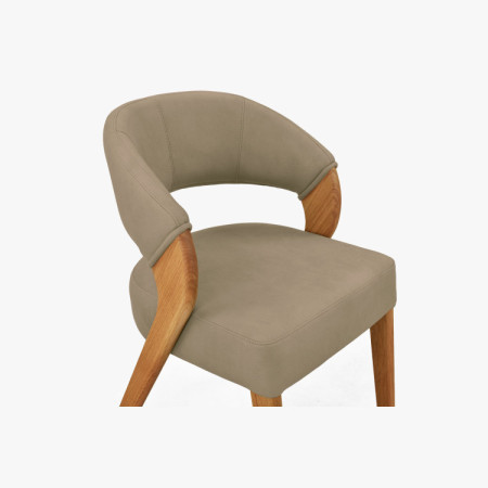 Luxus design szék - tölgy, Almondo - bézs homokszínű