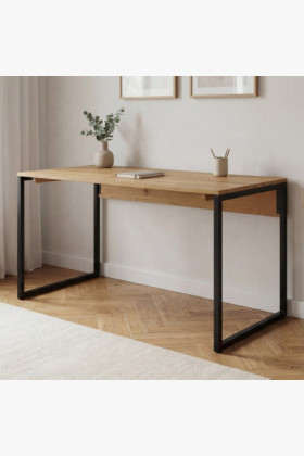 Tölgyfa íróasztal Albero 160x70 cm fém lábak